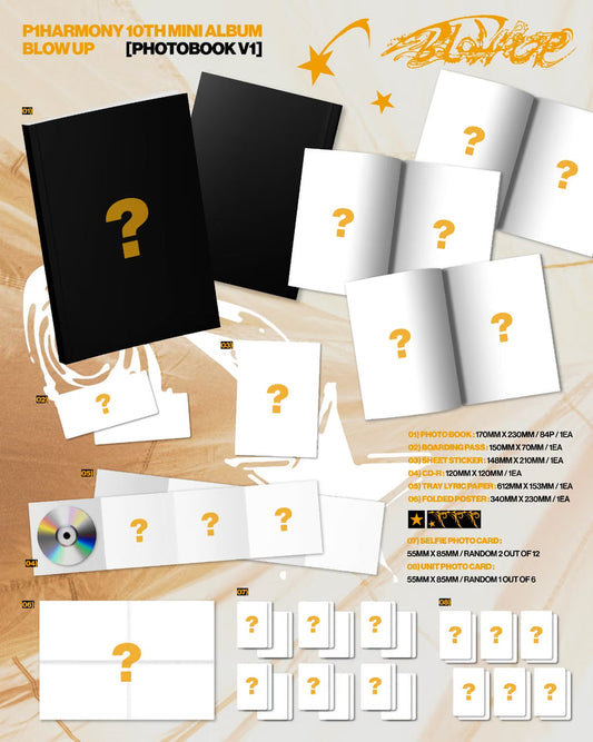 [PRE-ORDER] (SOUNDWAVE POB)P1HARMONY - 10TH MINI ALBUM [BLOW UP] (PHOTOBOOK VER.) (3 VERSIONS) RANDOM