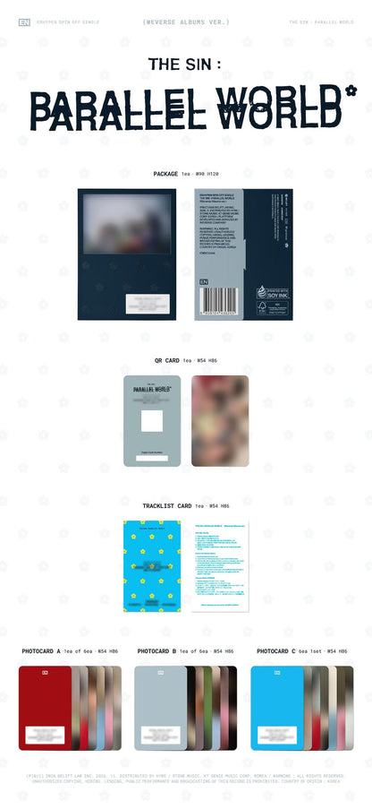 [PRE-ORDER] (WEVERSE POB) ENHYPEN - [THE SIN : PARALLEL WORLD] (WEVERSE ALBUMS VER.)