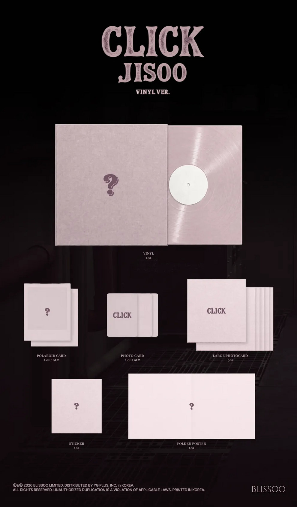 [PRE-ORDER] JISOO - SINGLE ALBUM [CLICK] VINYL VER.