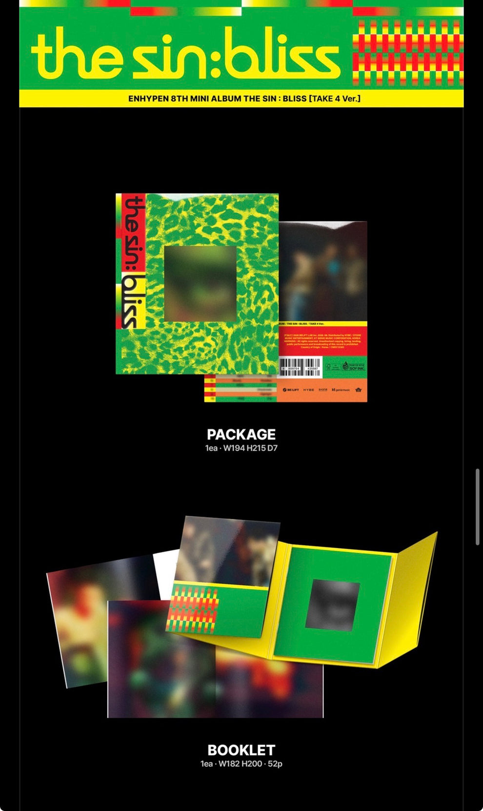 [PRE-ORDER] (WEVERSE POB) ENHYPEN - THE SIN: BLISS (4 VERSIONS) RANDOM