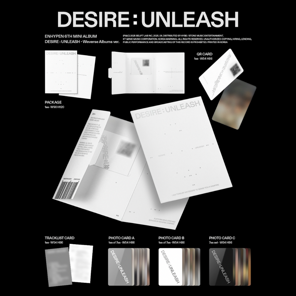 [PRE-ORDER] (WEVERSE POB) ENHYPEN – [DESIRE : UNLEASH] (Weverse Albums ver.)