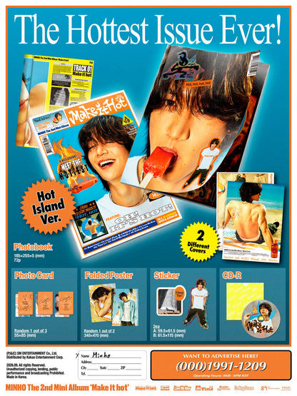 MINHO - 2ND MINI ALBUM [MAKE IT HOT] (HOT ISLAND VER.) (2 VERSIONS)