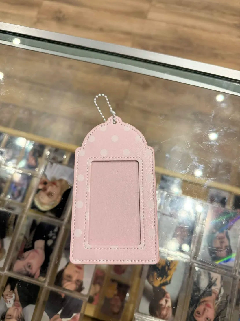 PINK Polka Dot Kpop Photocard Holder (Faux Leather)
