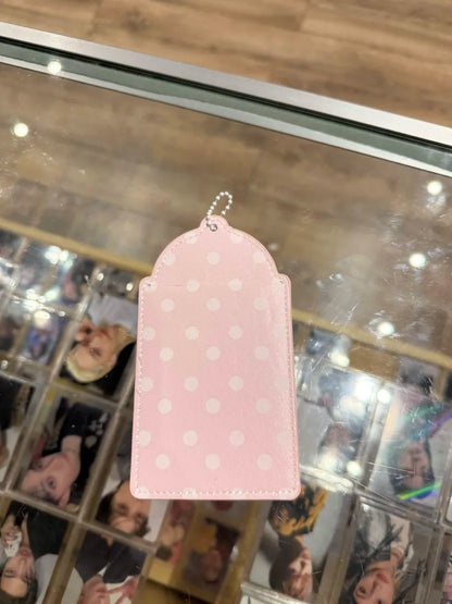 PINK Polka Dot Kpop Photocard Holder (Faux Leather)