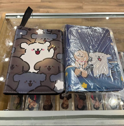 4 pocket leather ziper binder (10 Pages included holds 40 cards)