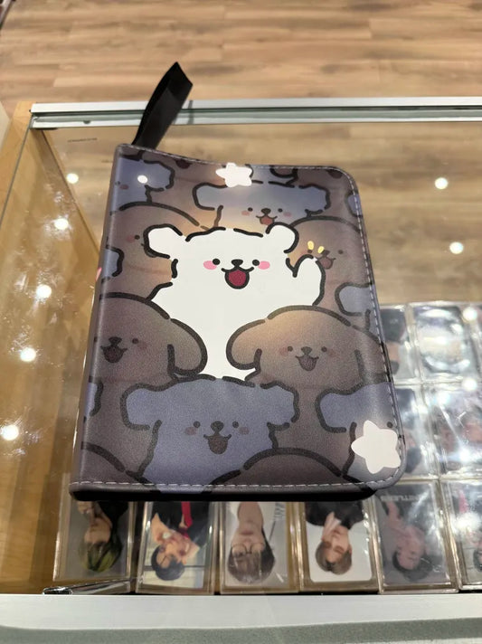 4 pocket leather ziper binder (10 Pages included holds 40 cards)