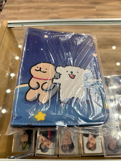 4 pocket leather ziper binder (10 Pages included holds 40 cards)