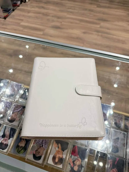 White leather 4 pocket photocard binder (with 10 pages)