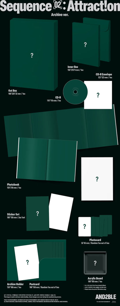 [PRE-ORDER] AND2BLE - 2ST MINI ALBUM [SEQUENCE 02: ATTRACTION] (3 VERSIONS) RANDOM