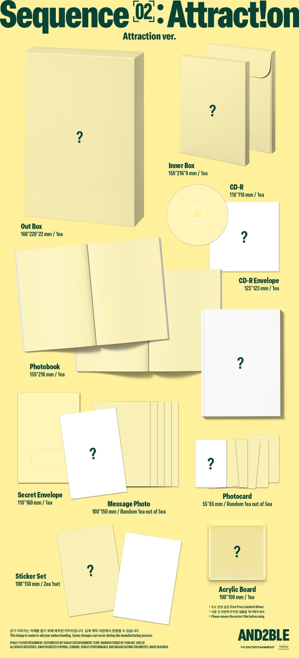 [PRE-ORDER] AND2BLE - 2ST MINI ALBUM [SEQUENCE 02: ATTRACTION] (3 VERSIONS) RANDOM