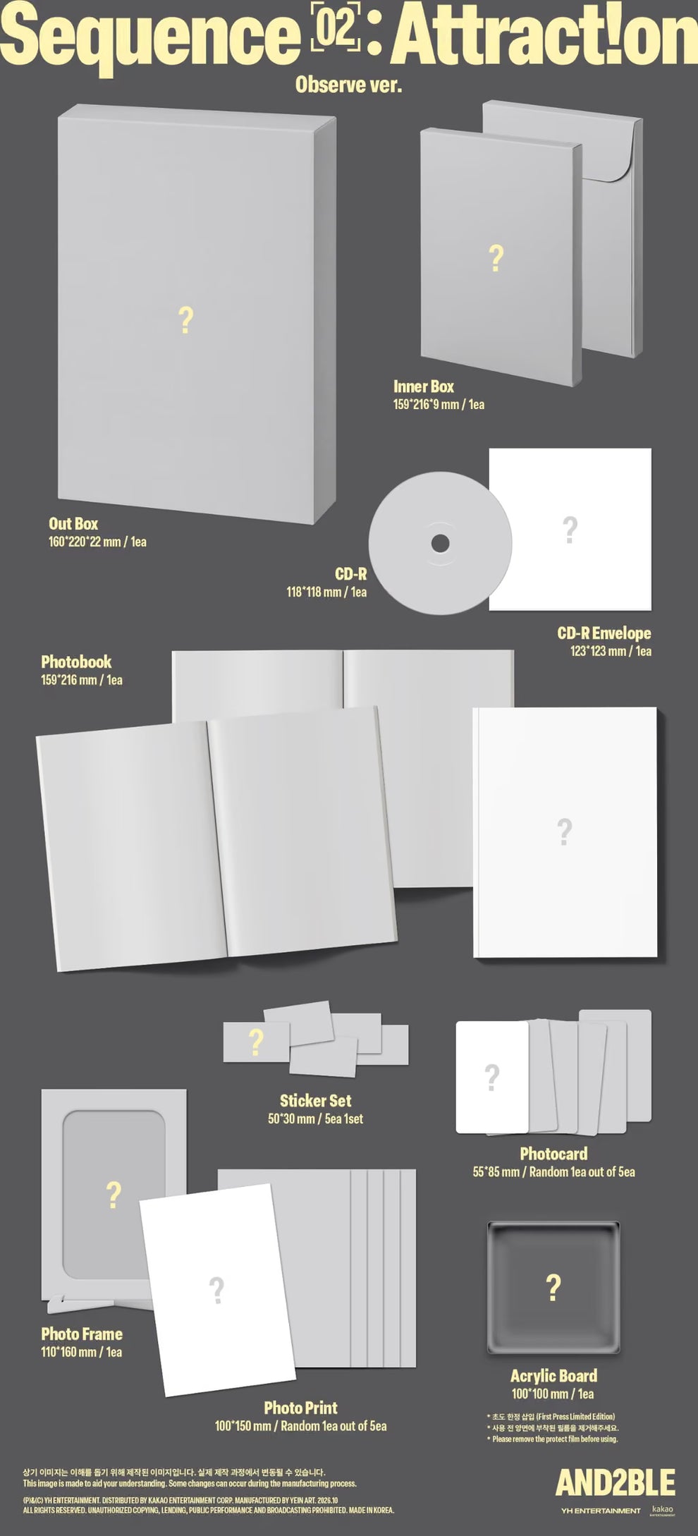 [PRE-ORDER] AND2BLE - 2ST MINI ALBUM [SEQUENCE 02: ATTRACTION] (3 VERSIONS) RANDOM