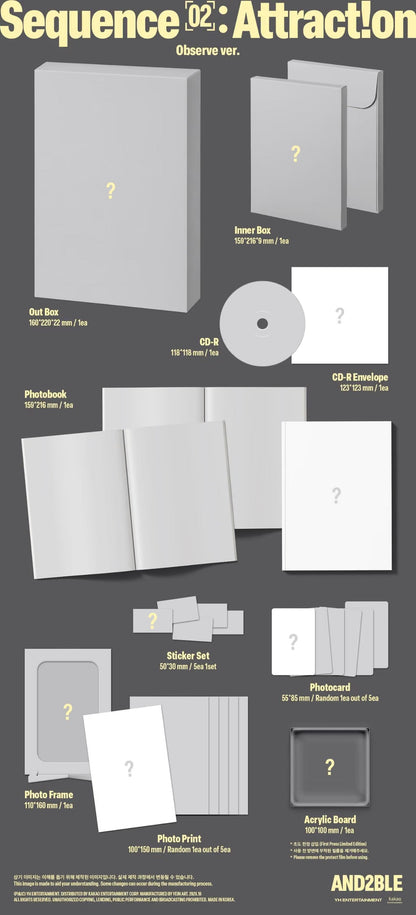 [PRE-ORDER] AND2BLE - 2ST MINI ALBUM [SEQUENCE 02: ATTRACTION] (3 VERSIONS) RANDOM