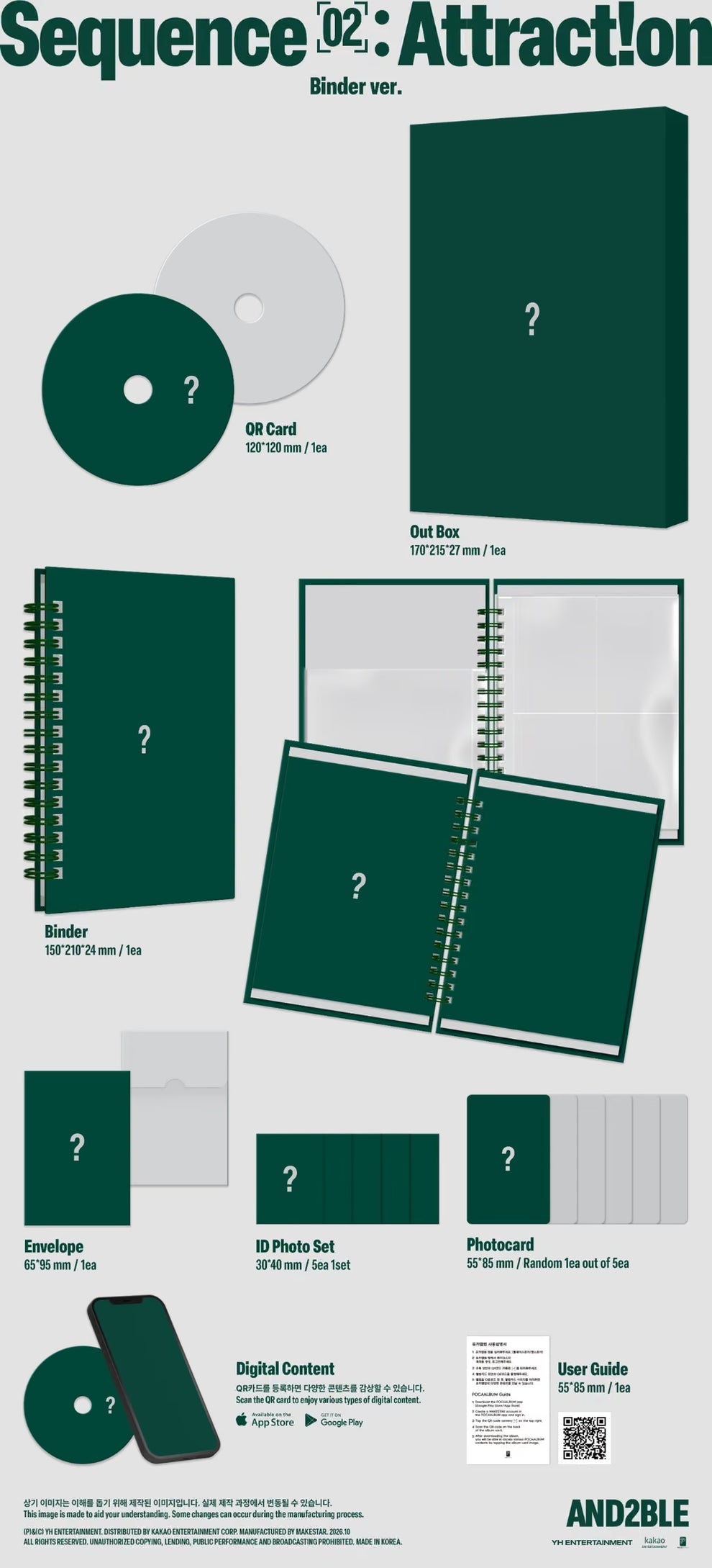 [PRE-ORDER] AND2BLE - 2ST MINI ALBUM [SEQUENCE 02: ATTRACTION] (BINDER VER.)