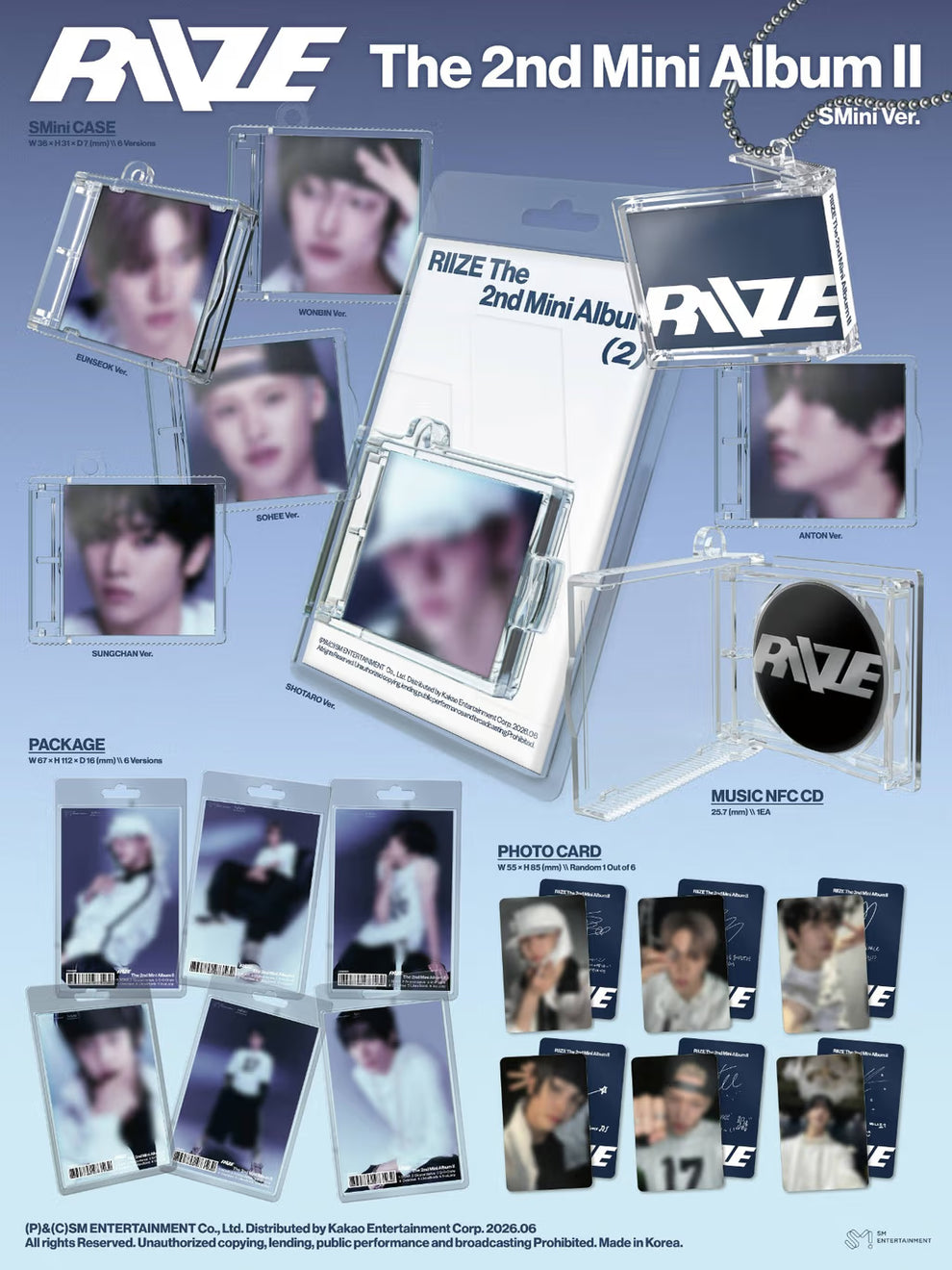 RIIZE - 2ND MINI ALBUM [II] (SMINI VER.) (6 VERSIONS)