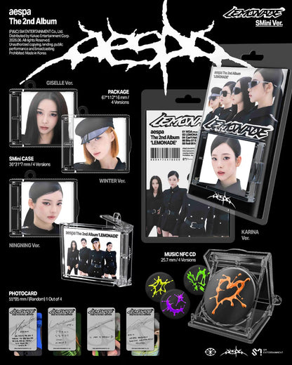AESPA - 2ND ALBUM [LEMONADE] (SMINI VER.) (4 VERSIONS)