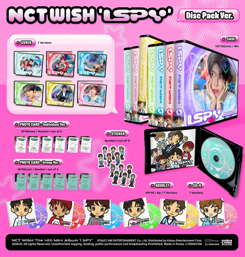 NCT WISH - 4TH MINI ALBUM [I SPY] (DISC PACK VER.) (7 VERSIONS)