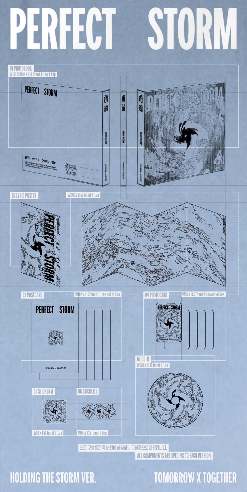 [PRE-ORDER] (WEVERSE POB) TOMORROW X TOGETHER (TXT) - 9TH MINI ALBUM [PERFECT STORM] (3 VERSIONS) SET
