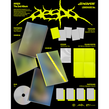 [PRE-ORDER] AESPA - 2ND ALBUM [LEMONADE] (LEMONADE VER.) (2 VERSIONS) RANDOM