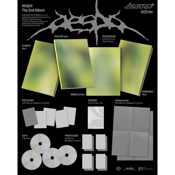 [PRE-ORDER] AESPA - 2ND ALBUM [LEMONADE] (ACID VER.) (4 VERSIONS) RANDOM