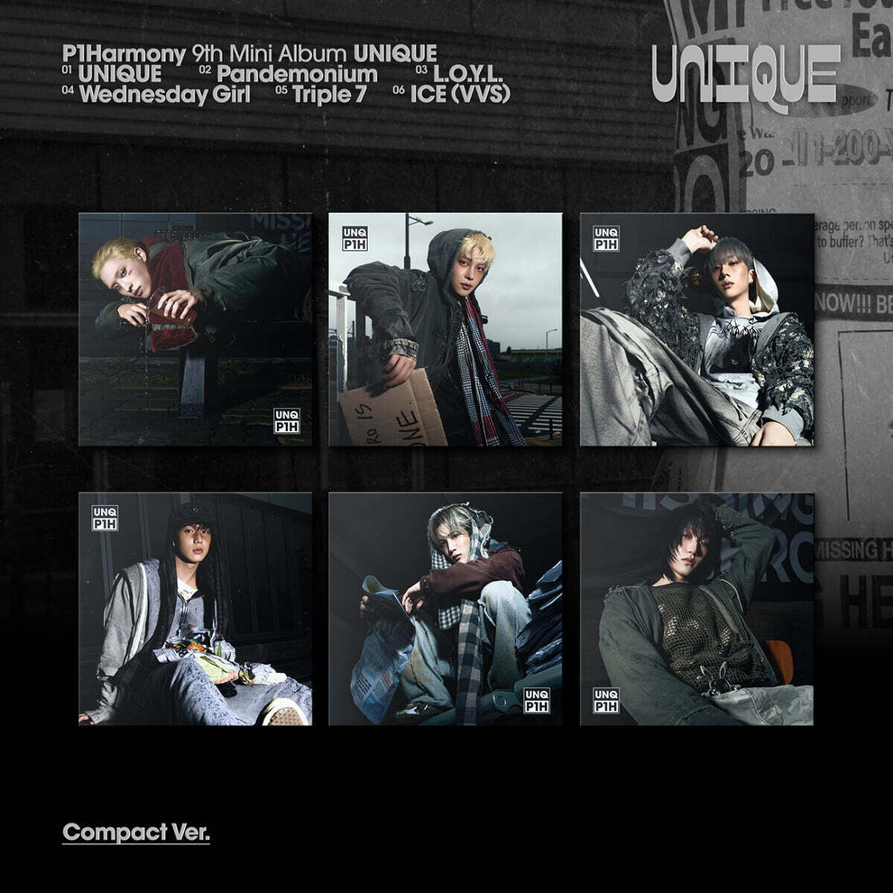 P1HARMONY - 9TH MINI ALBUM [UNIQUE] (COMPACT VER.) (6 VERSIONS) RANDOM