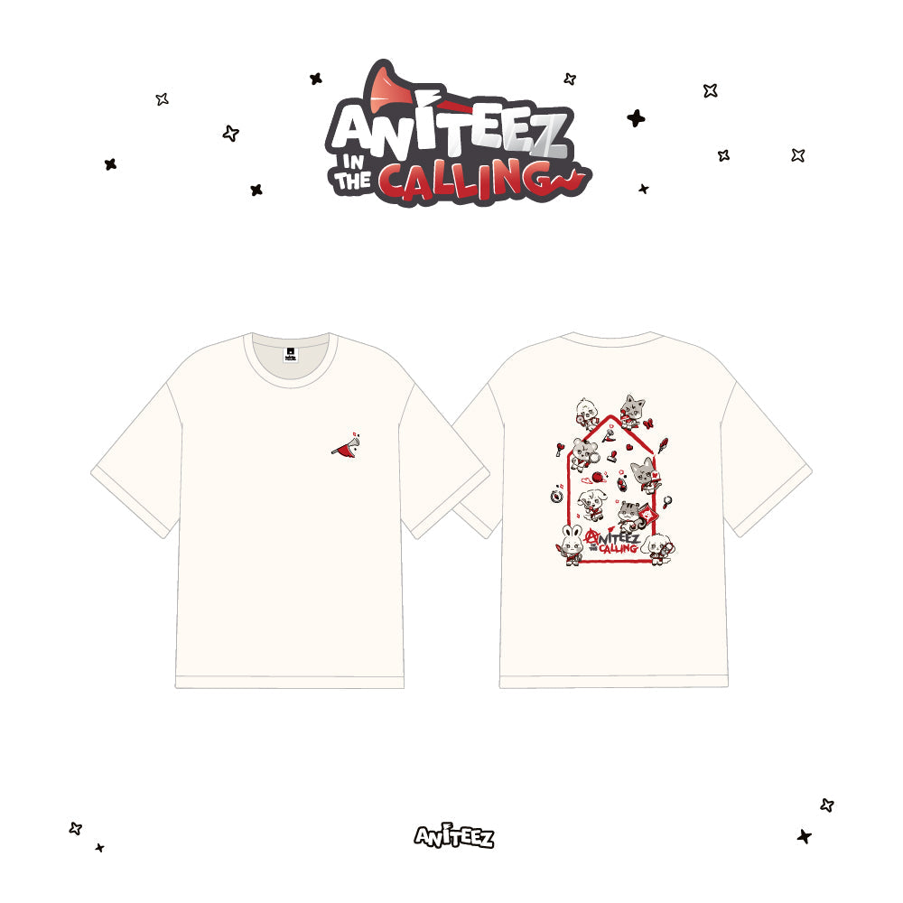 [PRE-ORDER] ATEEZ X ANITEEZ ANITEEZ IN THE CALLING MD 11. CREAM T-SHIRTS